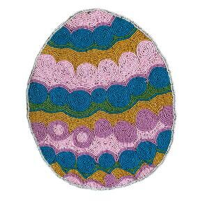 Tiramisu Easter Egg Beaded Placemat 15in Pop of Color New